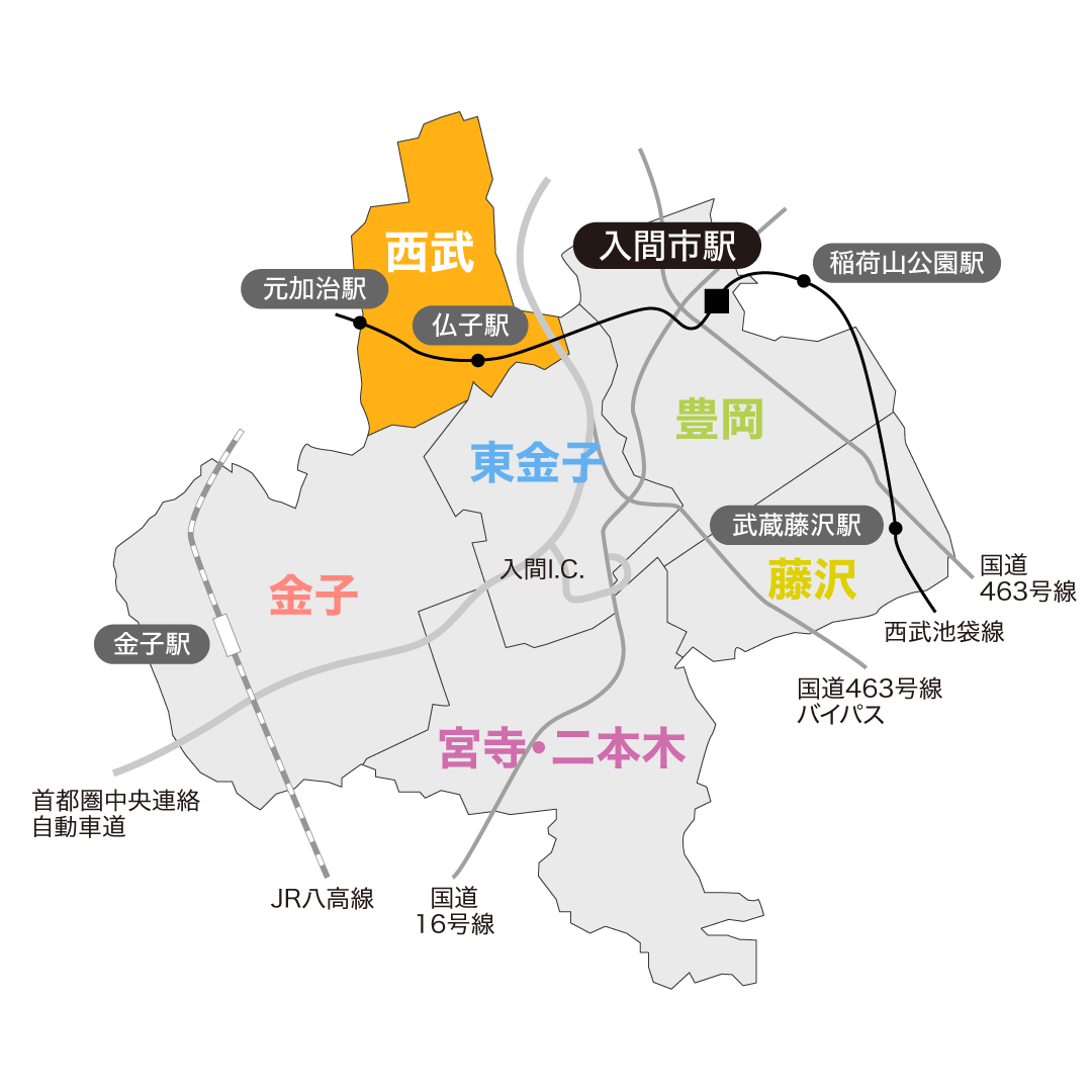 西武地域（入間市）のマップ