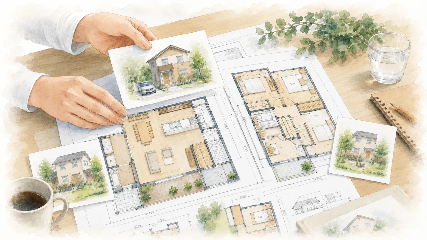 区画ごとに建物配置や暮らし方を検討するイメージ